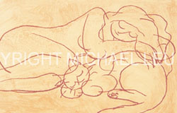 LC-06　Nap in Afternoon　image 10 x 16.5 in.　original Lithography　ed. 195　$200　