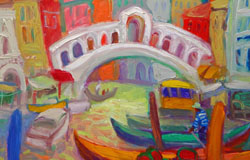 Afternoon on the Canal　30 x 40 in.　Oil on Canvas　