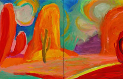 Desert - 13　18 x 36 in.　acrylics on canvas　