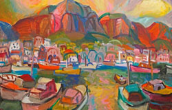 Marina Grande, Capri　40 x 60 in.　acrylics on canvas　