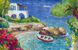 Spring in Capri - V　30 x 22 in.　Watercolor on Paper　