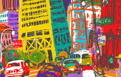 ODP-001　The city　sizes on demand　original diginal printmaking, limited edition　
