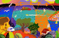 ODP-005　the Bay　sizes on demand　original digital printmaking limited edition　
