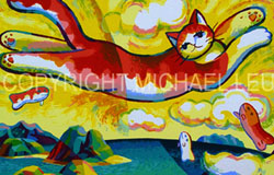 SA-60　Optimistic Cat + Tropical sle　image 20 x 27.5 in.　original serigraphs　ed. 220　$600　