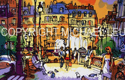 SB-80　Evening at Pont de I' Hotel Ville　image 18 x 22 in.　original serigraphs　ed. 135　$400　