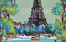 SB-81　Sidewalk by the Seine　image 16 x 23.5　original serigraphs　ed. 135　$600　