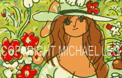 SB-89　a Day in the Garden　image 20.5 x 16 in.　original serigraphs　ed. 88　$600　