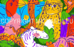 SB-95　Jungle Friends　image 20.5 x 20.5 in.　original serigraphs　ed. 199　$600　