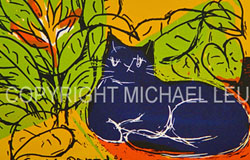 SC-101　Cat Paradise　image 10 x 15 in.　original serigraphs　ed. 88　$220　