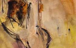 the Bather　13.75" x 9.75"　Gouache/watercolor/ink on paper　