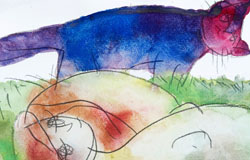 a Spring Mornng　9x11in.　pencil+watercolor　