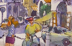 Amalfi　13.5 x 10 in.　watercolor / ink on paper　