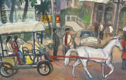 Amalfi　22 x 30 in.　watercolors on paper　