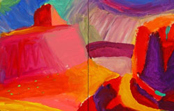 Desert - 12　18 x 36 in.　acrylics on canvas　