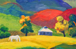 Morning at Foothills　36 x 36 in.　acrylics on canvas　