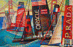 the Racing - I　48 x 72 in.　oil + acrylic on canvas　