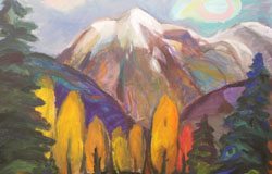 Rocky Mountains - 1　36 x 48 in.　acrylics on canvas　