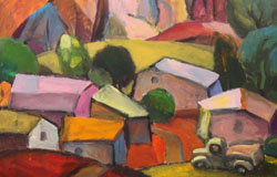Somewhere in Rocky Mountains　36 x 36 in.　Acrylics on Canvas　