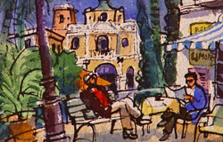 Sorrento　13.5 x 10 in.　watercolor / ink on paper　