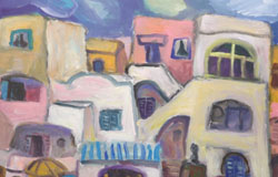 Street in Capri　20 x 24 in.　acrylics on canvas　